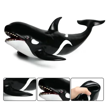 Moale lipici imitație animal marin model de jucărie pentru copii ucigaș balena rechin gigant dinte de rechin marele rechin alb papusa ornamente
