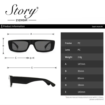 POVESTEA de Moda de Epocă Îngust Cadru ochelari de Soare Femei Bărbați 2021 Design de Brand la Modă Retro Mic Dreptunghi Ochelari de Soare UV400 S2118J