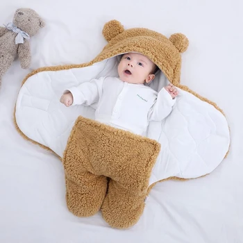 Moale Copil Nou-Născut Înfășurați În Pături Sac De Dormit Pentru Copii Plicuri Pentru Nou-Născuți Sleepsack Flanel Îngroșa Cocon Pentru Bebelusi 0-9 Luni