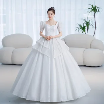 Vestido De Noiva Noi Rochii De Mireasa De Lux Elegant Iubita Rochie De Bal Clasic Puff Maneca Printesa Robe De Mariee Cusotmize