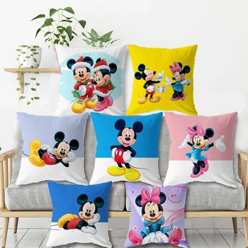 Desene animate Disney Îmbrățișându-fata de Perna Mickey Minnie Mouse față de Pernă Perna de pe Canapea Grădiniță Perna Cadou 45x45cm