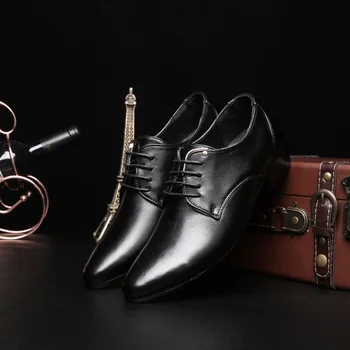 IMAXANNA Oameni de Afaceri la Modă Pantofi din Piele Dantela-up Subliniat Pantofi Rochie Confortabil, rezistent la Uzura Casual, Pantofi