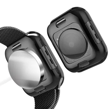 TPU Bumper pentru Apple Watch Caz acoperire Apple watch 5 4 caz 44mm 40mm iWatch 3 21 42mm 38mm Moale Placare cu ecran protector caz 44
