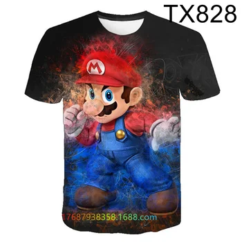 Moda de vara 3D New Super Mario Tricou Copii Joc Amuzant Casual T-shirt Copii, Băiat, Fată Haine Cool Desene animate Tricou Topuri Tricouri