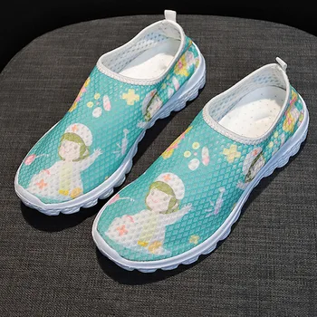 Pantofi Femei Usoare, Confortabile Pantofi Casual Desene Animate Asistenta Imprimare Femei Adidași Respirabil Apartamente Pantofi Zapatillas Mujer