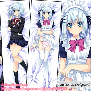 Drăguț Anime Japonez fata de Perna O DATA LIVE Tobiichi Origami Minunat servitoare franceză Perna Caz Acoperire decorative Îmbrățișându Corp