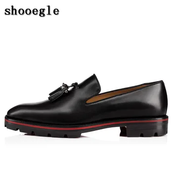 SHOOEGLE de Calitate Superioară realizate Manual pentru Bărbați Pantofi Chaussure Homme de Lux Mens Ciucure Mocasini din Piele Neagra Barbati Derby Pantofi Rochie