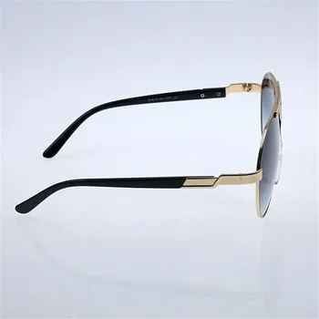 Bărbați și femei mare față ochelari de soare Moda de lux Metalice de protecție solară, ochelarii de Potrivire negru din piele box