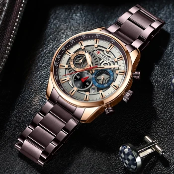 CURREN Brand Mens Ceasuri de Lux Impermeabil Bărbați Cuarț Ceasuri de mana Bărbat din Oțel Inoxidabil Ceas de sex Masculin Ceasuri Relogio Reloj Hombre