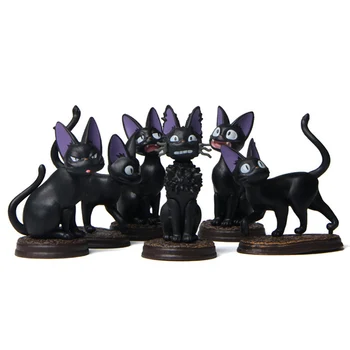 6PCS/Seturi de Studio Ghibli, Hayao Miyazaki Magic de Jucării Pisica Pisici Negre Animal Păpuși Anime Cifre Drăguț Desktop Model de Decorare Cadou