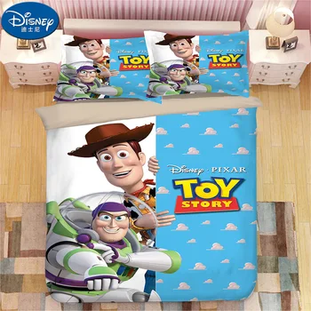 Desene animate Disney Toy Story Set de lenjerie de Pat King Size Pilota Plapuma pentru Copii Dormitor Decora Pat Duvet Cover Dropshipping
