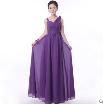 Royal Purple domnișoara de Onoare Dress Lung formale Șifon Violet Închis domnisoara de Onoare Vinete Rochie de Petrecere Vestido De Festa De Casamento