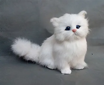 Simulare sunete drăguț mieuna pisica 15x16x10cm model de polietilenă&blănuri de pisică model home decor elemente de recuzită ,modelul cadou d281