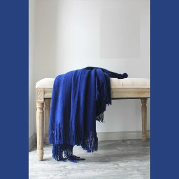 Stilul American de Vara Tricotate Arunca Pături pentru Paturi Ciucuri Tricot Pat Runner pui de Somn Canapea Acoperi Pătură Solid Pleduri mantas de cama