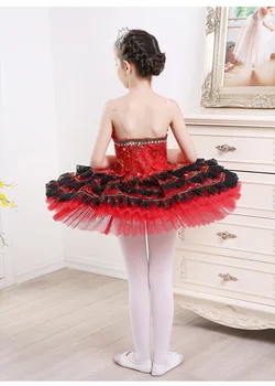 SONGYUEXIA Copii Balet Bretele fusta Copil de balet profesionist Fusta tutu Copii Paillette Majore dans Balet TUTU dress
