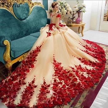 Abendkleider 2020 Lux 3D Flori Rochii de Seara Lungi ștrasuri din Mărgele Femei Petrecerea de Nunta Rochii de Printesa Rochii de Bal Celebritate