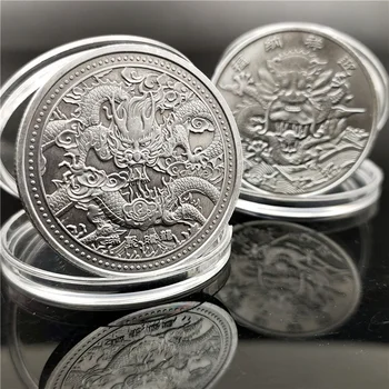 Moneda De Animale Lucky Dragon Monedă Comemorativă Medalie Comemorativă De Argint Meserii De Colecție
