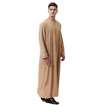 2021 Noi Ropa Hombre Halat de Bărbați Musulmani caftan abaya Arabe Islamice Fermoar Maneci Lungi Mozaic Tenue Musulmani homme Erkek Giyim