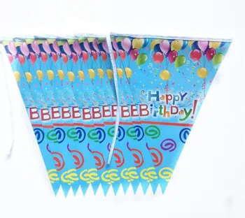 Noul balon albastru Hârtie Pavilion Fanion Banner Happy Birthday Party Decor Steaguri Pentru Copii Copil de Dus Favoarea Cadou Consumabile