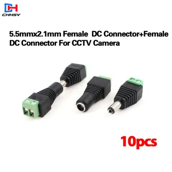5 perechi/lot Led Conector Accesorii de Iluminat 5.5x2.1mm DC Masculin + Feminin Solderless pentru Led de Alimentare Adaptor și Benzi