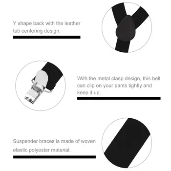 Elastică reglabilă Adult Suspensor Curele Unisex, Femei, Barbati de Forma Y Elastic Clip-on Bretele 3 Clema de Pantaloni Bretele