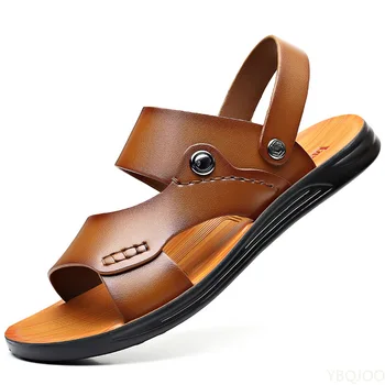 Sandale pentru barbati exterior din piele 2022 vara Barbati Pantofi din Piele Non-alunecare de Plaja de Alunecare Pe Sandale Papuci de Călătorie