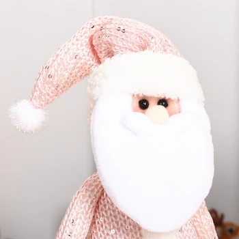 Roz Moș Crăciun Doll Firulescu Decor Albastru Moș crăciun de Pluș, Păpuși pentru Copii Cadou de Crăciun Acasă Ornament Figurine 2023 Anul Nou