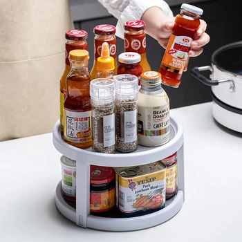 360 De Grade De Rotație Non-Skid Spice Rack Cabinet Placă Turnantă Bucătărie Tava Organizator Depozitare Accesorii Pentru Bucătărie