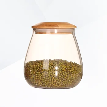 Ciuperci în Formă de Borcan de Cereale Sigilat Container pentru Vrac Ceai de boabe de Cafea Clar ( 400ml )