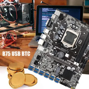 B75 ETH Miniere Placa de baza 12 PCIE USB+G630 PROCESOR+Ventilator de Răcire+Comutator Cablu+Cablu SATA DDR3 MSATA Placa de baza LGA1155