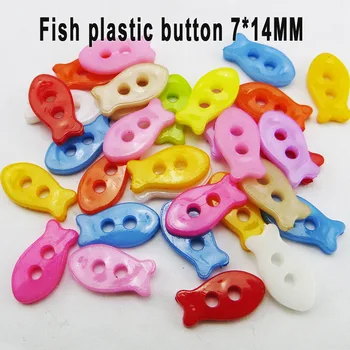 200PCS Pește Butonul de Culori Vopsite din Plastic Desene animate Butoane Haina Cizme de Cusut Copil Haine Accesorii P-253h