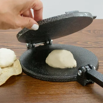 8 Inch Din Aluminiu Mucegai Bucătărie Acasă Restaurant Bakeware Instrument De Mese De Presă Cu Mâner Pliabil Tortilla Filtru Ușor De Curățat Mexic