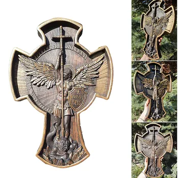 Arhanghelul Mihail Rășină Naturală Sculptate Religioase Creștine Rășină Cadou pentru El, Cadou pentru Barbati A