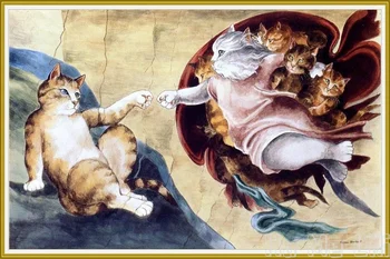 Amuzant Medieval Cat Versiune De Dumnezeu Dreptunghi De Ho-Mi Lili Creației Sale Animale Creative Umor Biblie Geneza