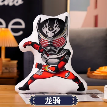 45cm Drăguț Kamen Rider Jucărie de Pluș Imprimare față-verso Perna Anime Masked Rider Ryuki Faiz Negru RX Construi Pluș Cadou Copilului