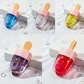 8 Color Sclipici Paiete Ruj Lichid De Lungă Durată Ice Cream Lip Glaze Rezistent La Apa De Hidratare Balsam De Buze Luciu De Buze Drăguț Buze Ulei