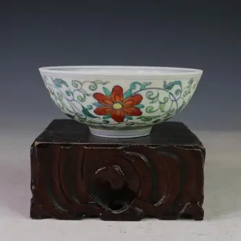 Antic MingDynasty castron de portelan, de culoare înfășurat flori castron,Mână-pictate,de Colectare și de Podoabă,transport Gratuit