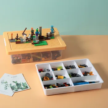 2 Straturi Jucarii Copii Cutie de Depozitare Eco-friendly Plastic de Mare Capacitate Birou Organizadores pentru Blocuri Lego Toy Organizator