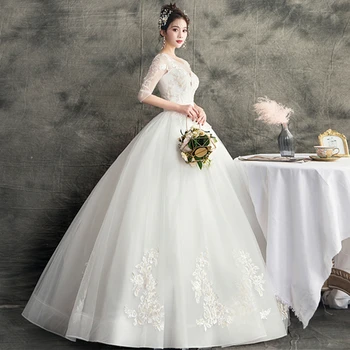 Moda Iubita fara Spate Vestido De Noiva De roz Rochie de Nunta 2022 Noi Arrvial Trei Sferturi de Lux Dantelă Perla princess