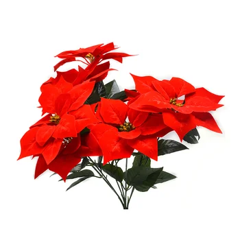 Crăciun Flori Poinsettia Flori Artificiale Roșu Aranjamente Florale Fals Buchet Florale Buchete Decorații De Brad