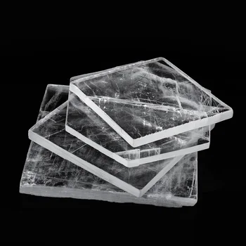 Naturale Cristal De Selenit De Geometrie Forma Rotunda Sculptură Pendul Cuarț Alb Gips Coaster Energie Minerale-Specimen De Vindecare Cadou