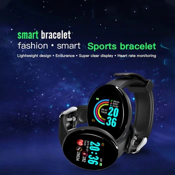 D18 Ceas Inteligent Bărbați Tensiunii Arteriale Smartwatch rezistent la apa Femei Monitor de Ritm Cardiac Fitness Tracker Ceas Sport Pentru Android IOS