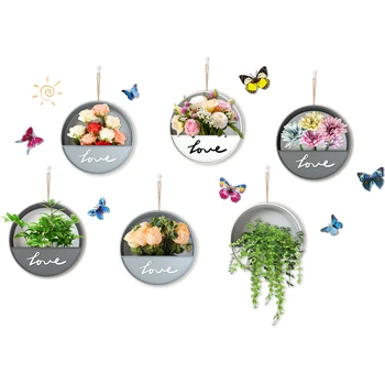 Plante cu flori Autocolante de Perete DIY Fluturi Murală Decalcomanii pentru Camera de zi Dormitor Bucatarie Grădiniță, Pepinieră Decor Acasă