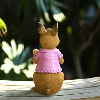 Practic Rășină Iepurașul De Paște Meserii Statuie Rabbit Ornament Desktop Doll Camera De Decorare Camera De Zi Gradina
