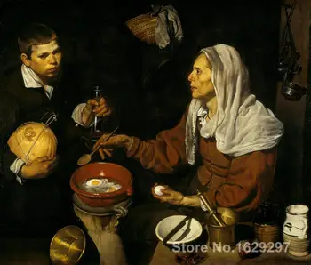 Bătrâna Prăjit Ouă Tablouri de Diego Velazquez arta impresionista de Înaltă calitate, pictate manual