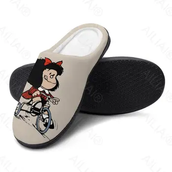 Mafalda (7) Sandale De Pluș Casual Incalzi Pantofii Termică Pentru Barbati Pentru Femei Papuci De Casă FluffyCottonHome Colon
