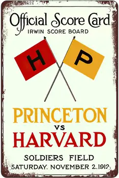 1912 Harvard vs Princeton poster Vintage din Metal Staniu Semn