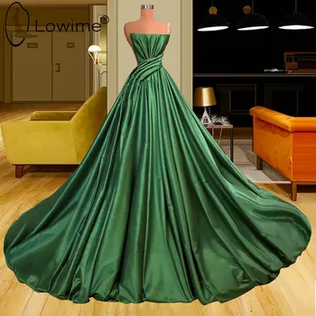 Elegant Verde Rochii de Seara Lungi pentru Femei, O Linie Satin Rochii de Petrecere pentru Nunti Oaspete Formale Rochii de Bal Vestidos De Fiesta
