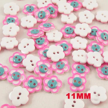 30pcs/lot 2 gauri flori Roz cusut nasturi 11mm,vrac butoane pentru ambarcațiuni,accesorii de îmbrăcăminte(SS-7011)