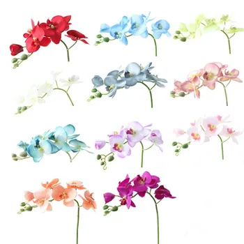 1 Pachet（6 capete）Artificiale Fluture Orhidee Buchet de flori pentru Decor Nunta Flori Decorative Cadouri de Craciun 10 Culori